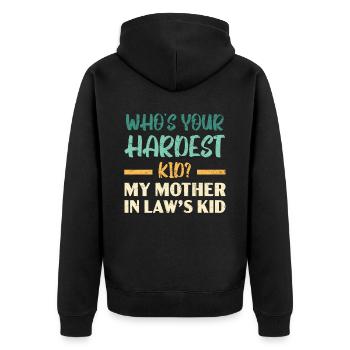 Sarkasmus Humor Lustige Witze Sarkastisch Humorvoll - Unisex Premium Bio Zip Hoodie - Schwarz - Hinten - Nico (187cm)