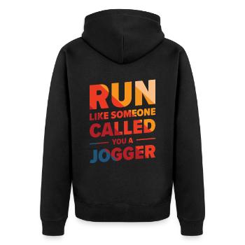Jogger Runner Marathon Jogging Ski de fond - Veste à capuche bio Premium Unisexe - noir - Dos - Nico (187cm)