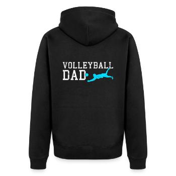 Volleyball dad - Unisex Premium Organic Zip Hoodie - black - Back - Nico (187cm)