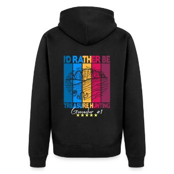 Geocaching Geocacher Dicton - Veste à capuche bio Premium Unisexe - noir - Dos - Nico (187cm)