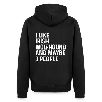 J’aime Irish Wolfhound et peut-être 3 personnes Dog - Veste à capuche bio Premium Unisexe - noir - Dos - Nico (187cm)