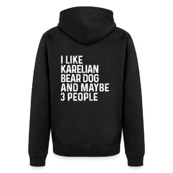 I Like Karelian Bear Dog And Maybe 3 People Dog - Unisex Premium Organic Zip Hoodie - black - Back - Nico (187cm)