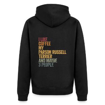J’aime le café et mon Parson Russell terrier - Veste à capuche bio Premium Unisexe - noir - Dos - Nico (187cm)