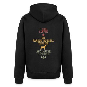J’aime le café et mon Parson Russell terrier - Veste à capuche bio Premium Unisexe - noir - Dos - Nico (187cm)