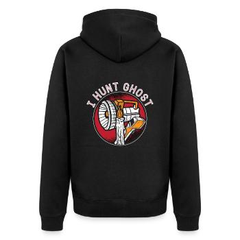 Geisterjäger Geisterjagd Geist Paranormal Geschenk - Unisex Premium Bio Zip Hoodie - Schwarz - Hinten - Nico (187cm)
