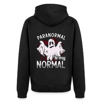 Geisterjäger Paranormal Geisterjagd Geist Geschenk - Unisex Premium Bio Zip Hoodie - Schwarz - Hinten - Nico (187cm)