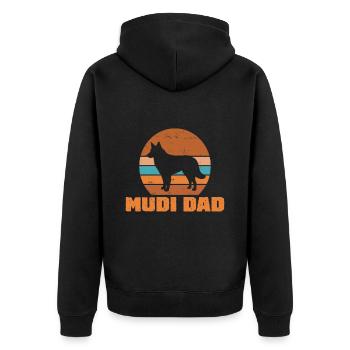 Mudi Papa - Veste à capuche bio Premium Unisexe - noir - Dos - Nico (187cm)
