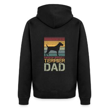 Parson Russell terrier Dad - Unisex Premium Organic Zip Hoodie - black - Back - Nico (187cm)