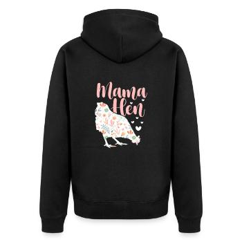 Huhn Bauernhof Geflügel Hahn Hühner Geschenk - Unisex Premium Bio Zip Hoodie - Schwarz - Hinten - Nico (187cm)