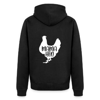 Huhn Bauernhof Geflügel Hahn Hühner Geschenk - Unisex Premium Bio Zip Hoodie - Schwarz - Hinten - Nico (187cm)