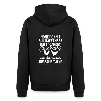 Huhn Bauernhof Geflügel Hahn Hühner Geschenk - Unisex Premium Bio Zip Hoodie - Schwarz - Hinten - Nico (187cm)