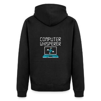 Computer Nerd PC Programmer Computer Science Gift - Unisex Premium Organic Zip Hoodie - black - Back - Nico (187cm)