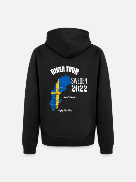 Biker Tour 2022 Sweden Motorcycle Tour Holiday - Ekologisk premiumluvjack unisex - svart