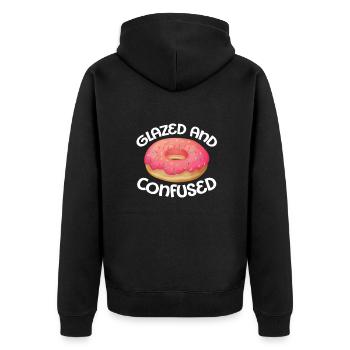 Donut Süssigkeiten Donuts Essen Bäcker Geschenk - Unisex Premium Bio Zip Hoodie - Schwarz - Hinten - Nico (187cm)