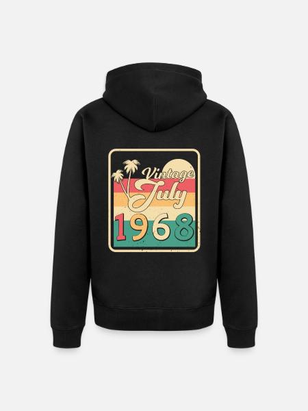 Juli 1968 Retro - Unisex Premium Bio Zip Hoodie - Schwarz