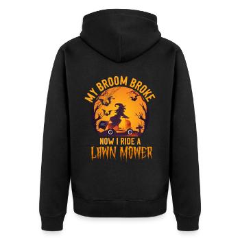 Lawn Mower Mowing Dad Father - Unisex Premium Bio Zip Hoodie - Schwarz - Hinten - Nico (187cm)