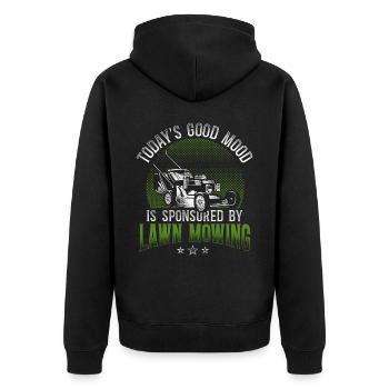 Lawn Mower Mowing Dad Father - Unisex Premium Bio Zip Hoodie - Schwarz - Hinten - Nico (187cm)