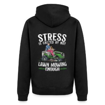 Lawn Mower Mowing Dad Father - Unisex Premium Bio Zip Hoodie - Schwarz - Hinten - Nico (187cm)