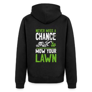 Lawn Mower Mowing Dad Father - Unisex Premium Bio Zip Hoodie - Schwarz - Hinten - Nico (187cm)