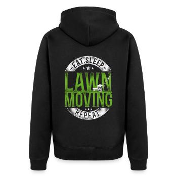 Lawn Mower Mowing Dad Father - Unisex Premium Bio Zip Hoodie - Schwarz - Hinten - Nico (187cm)