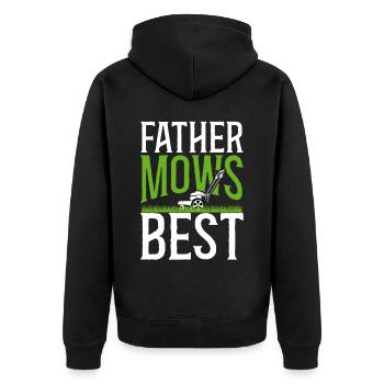 Lawn Mower Mowing Dad Father - Unisex Premium Bio Zip Hoodie - Schwarz - Hinten - Nico (187cm)