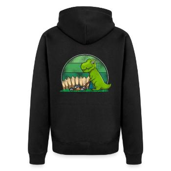 Lawn Mower Mowing Dad Father - Unisex Premium Bio Zip Hoodie - Schwarz - Hinten - Nico (187cm)