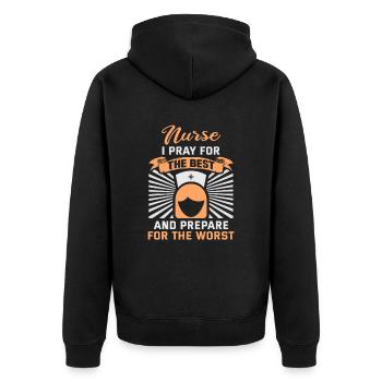 Pflegerin Nurse Je prie pour le Krankenschwester - Veste à capuche bio Premium Unisexe - noir - Dos - Nico (187cm)