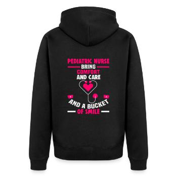 Infirmière pédiatre Infirmière dialyse Infirmière - Veste à capuche bio Premium Unisexe - noir - Dos - Nico (187cm)