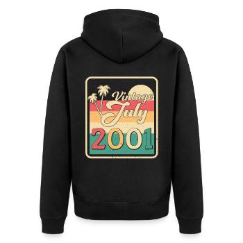 Légendaire juillet 2001 - Veste à capuche bio Premium Unisexe - noir - Dos - Nico (187cm)
