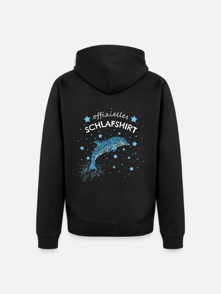 Offizielles Schlafshirt Delfin Delfine - Unisex Premium Bio Zip Hoodie - Schwarz