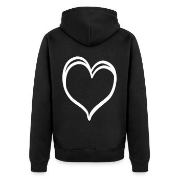 Cœur Blanc - Veste à capuche bio Premium Unisexe - noir - Dos - Nico (187cm)