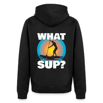 Sup Stand Up Paddle Design Sup Board Paddeln - Unisex Premium Bio Zip Hoodie - Schwarz - Hinten - Nico (187cm)