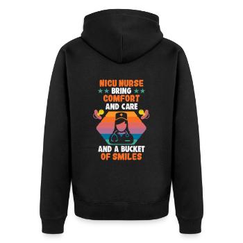 Pflegerin INFIRMIÈRE DE L’USIN USIN Krankenschwester - Veste à capuche bio Premium Unisexe - noir - Dos - Nico (187cm)
