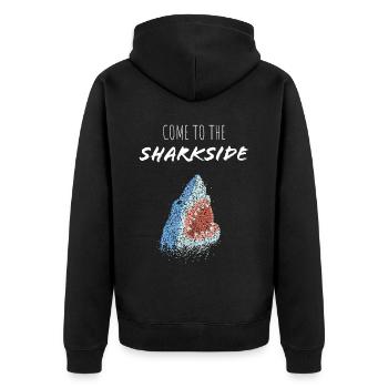 Great White Shark Shark Whales Shark - Unisex Premium Organic Zip Hoodie - black - Back - Nico (187cm)