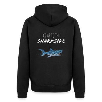 Sharkside Shark Sharks Shark Whales Whale Shark - Unisex Premium Organic Zip Hoodie - black - Back - Nico (187cm)