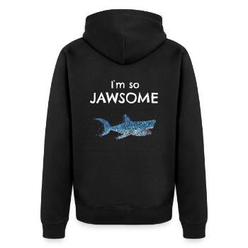 Jawsome Great White Shark Shark - Unisex Premium Organic Zip Hoodie - black - Back - Nico (187cm)