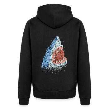 Great White Sharks Shark Lovers - Unisex Premium Organic Zip Hoodie - black - Back - Nico (187cm)