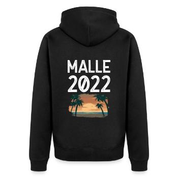 Malle 2022 - Unisex Premium Organic Zip Hoodie - black - Back - Nico (187cm)