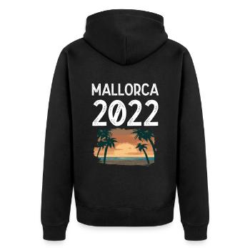 Mallorca 2022 - Unisex Premium Bio Zip Hoodie - Schwarz - Hinten - Nico (187cm)