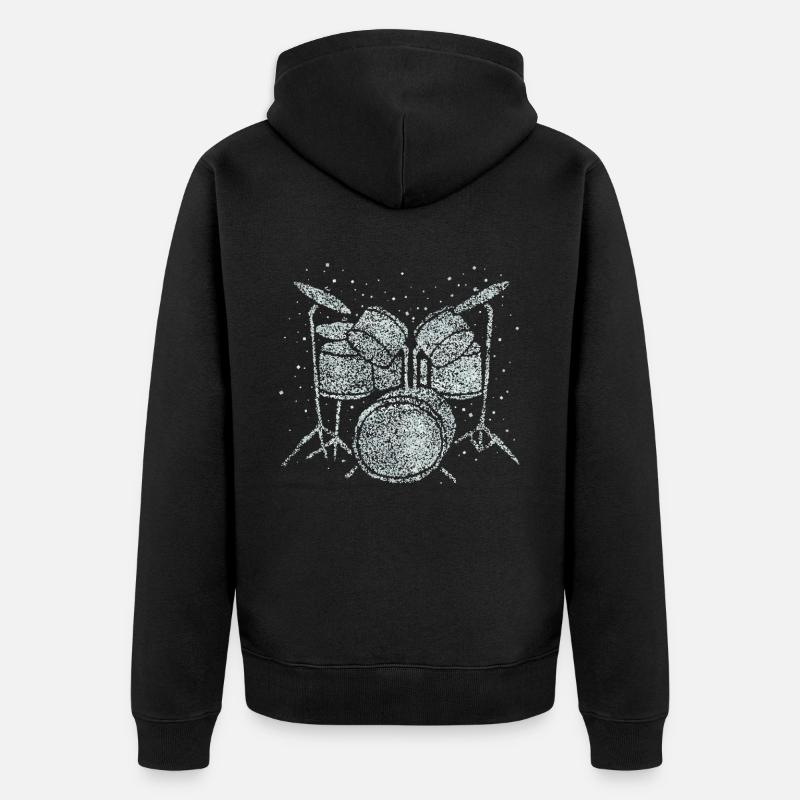 Schlagzeug Schalgzeuger Drumming Drumset - Unisex Premium Bio Zip Hoodie - Schwarz