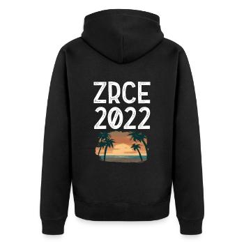 Zrce 2022 - Unisex Premium Bio Zip Hoodie - Schwarz - Hinten - Nico (187cm)