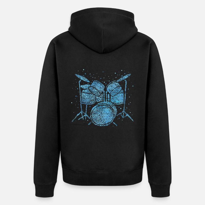 Schlagzeug Schalgzeuger Drummer Snare - Unisex Premium Bio Zip Hoodie - Schwarz