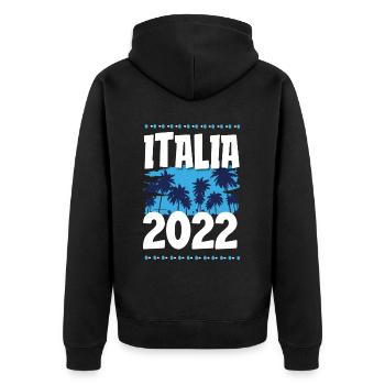 Italia 2022 - Unisex Premium Bio Zip Hoodie - Schwarz - Hinten - Nico (187cm)