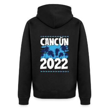 Cancun 2022 - Unisex Premium Bio Zip Hoodie - Schwarz - Hinten - Nico (187cm)