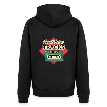Great Retro Tracks 1952 Cassette Vintage - Veste à capuche bio Premium Unisexe - noir - Dos - Nico (187cm)