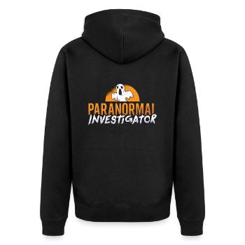 Geisterjagd Gruselig Geisterjäger Horror Geschenk - Unisex Premium Bio Zip Hoodie - Schwarz - Hinten - Nico (187cm)