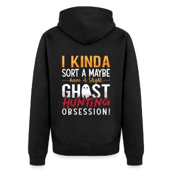 Ghost Hunt Creepy Ghost Hunter Horror Gift - Unisex Premium Organic Zip Hoodie - black - Back - Nico (187cm)