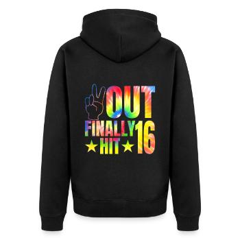 Enfin frappé le célébrant de 16 ans 16. - Veste à capuche bio Premium Unisexe - noir - Dos - Nico (187cm)