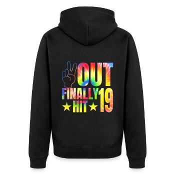 Enfin frappé le célébrant de 19 ans 19. - Veste à capuche bio Premium Unisexe - noir - Dos - Nico (187cm)