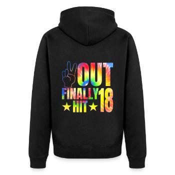 Enfin frappé le célébrant de 18 ans 18. - Veste à capuche bio Premium Unisexe - noir - Dos - Nico (187cm)